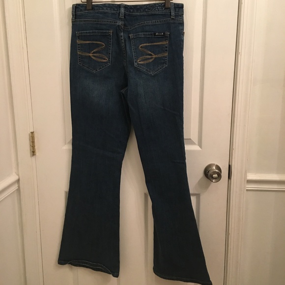 Seven7 Studio Flare Blue Jeans - Size 8 - Picture 2 of 6